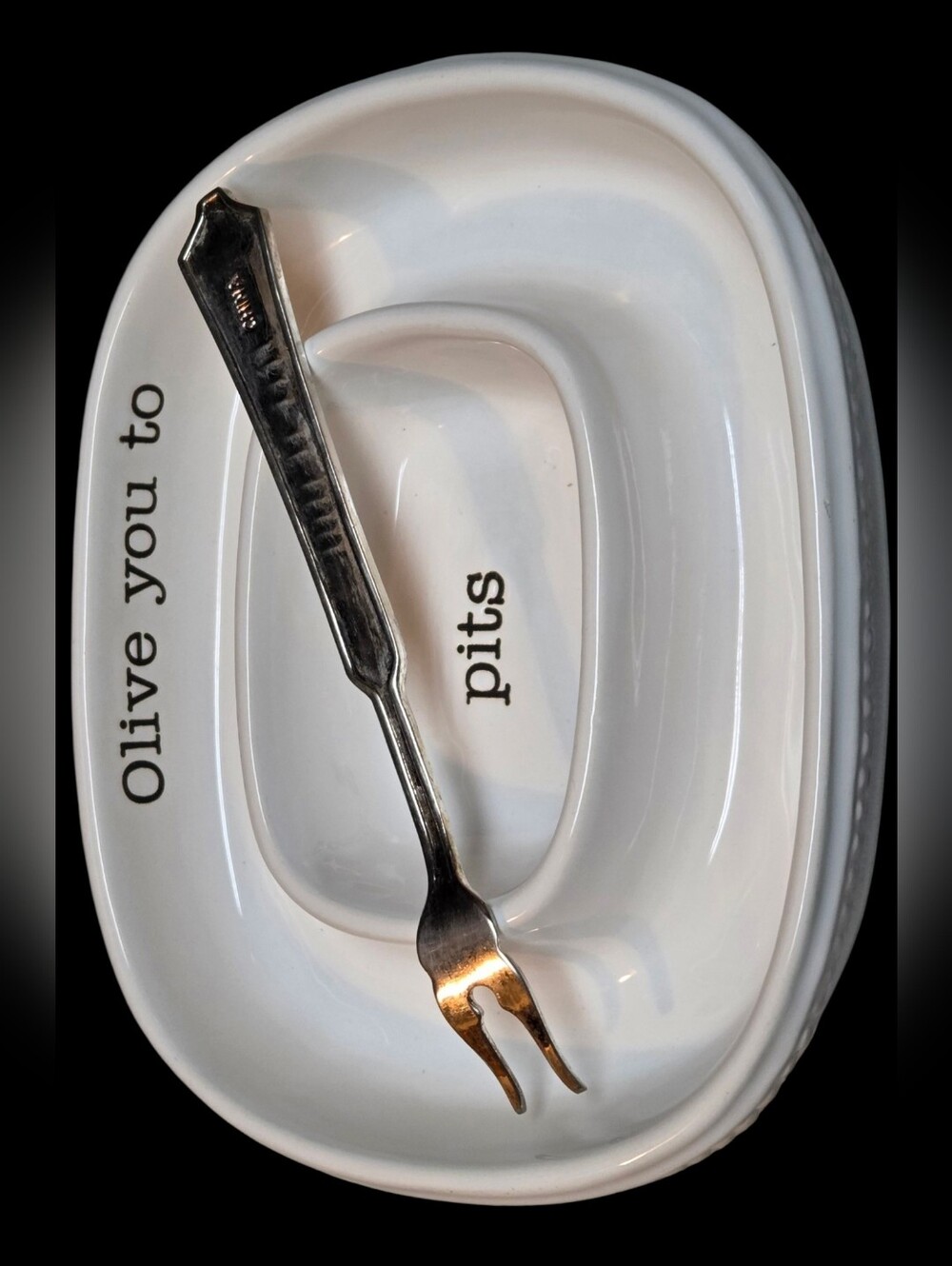 Mud Pie Olive You To Pitts Serving Bowl W Fork